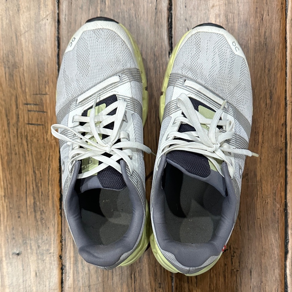 On Running Women's White Gray and Light Green Sneakers